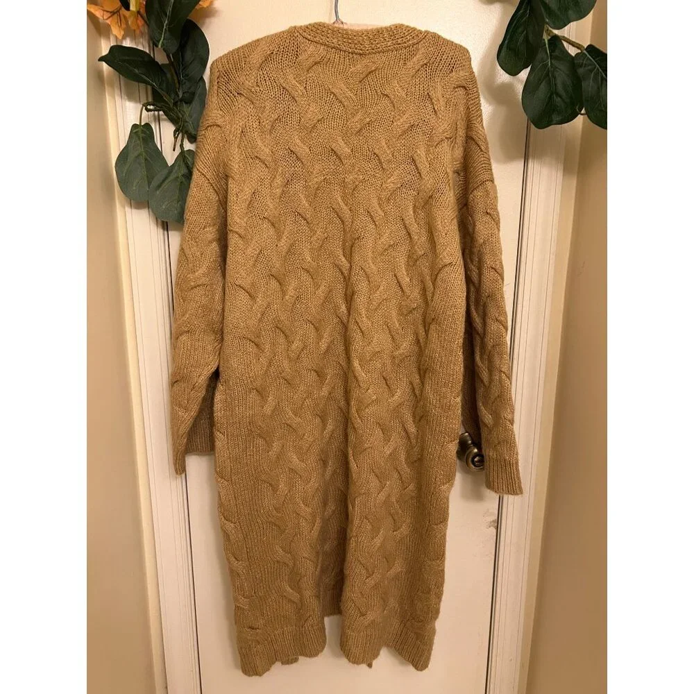 Simplee Apparel Women’s Long Sleeve Chunky Knit Cozy Sweater Tan Medium - Picture 7 of 14